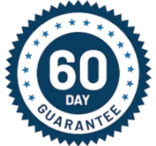 60 day 100% money back satisfaction guarantee seal
