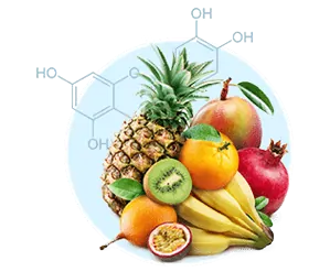 Vibrant exotic fruits rich in flavonoids
